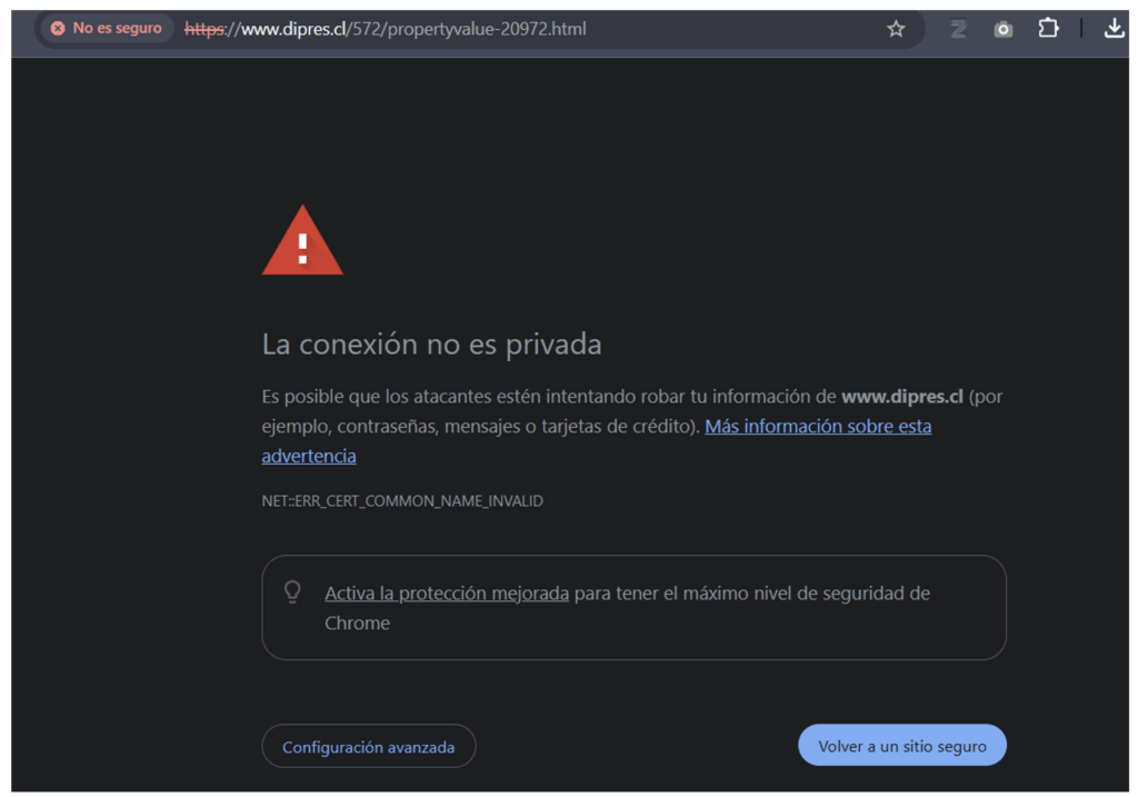 error de conexión