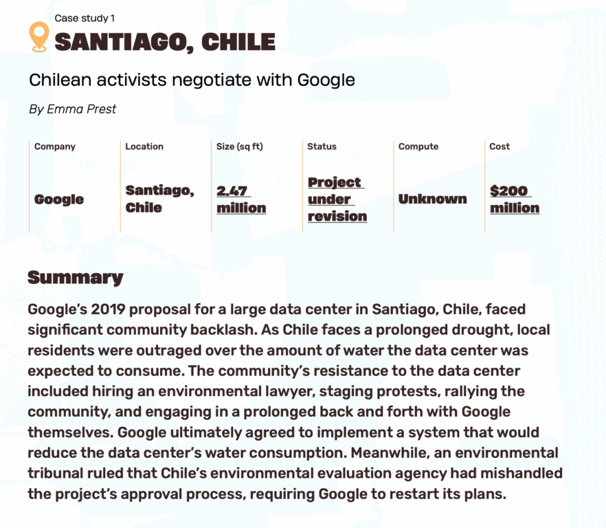 imagen del resumen del caso Cerrilos del informe Where Cloud Meets Cement